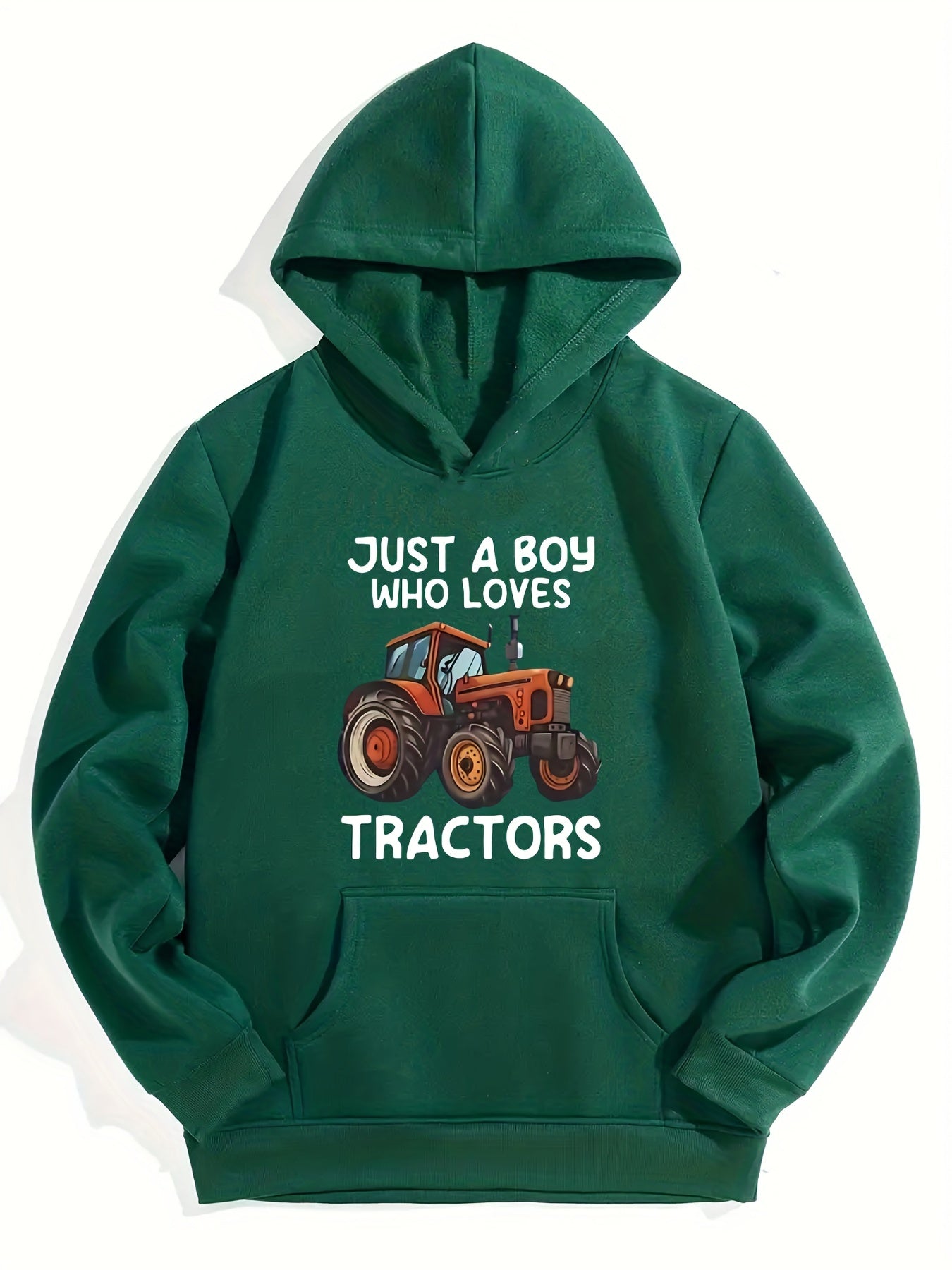 TRACTOR Letter Print Boys Hooded Sweatshirt