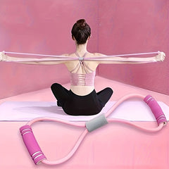 Yoga 8-Char Stretch Puller Elastic Resistance Rope For Chest Expansion