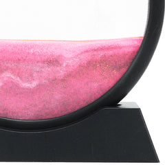 7" Round Flowing Sand Art Decoration Pink