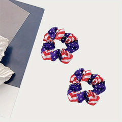 American Flag Hair Tie Elastic Scrunchie for Women Girls