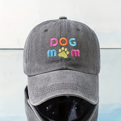 DOG MOM Embroidered Baseball Cap Y2K Washed Distressed Dad Hat