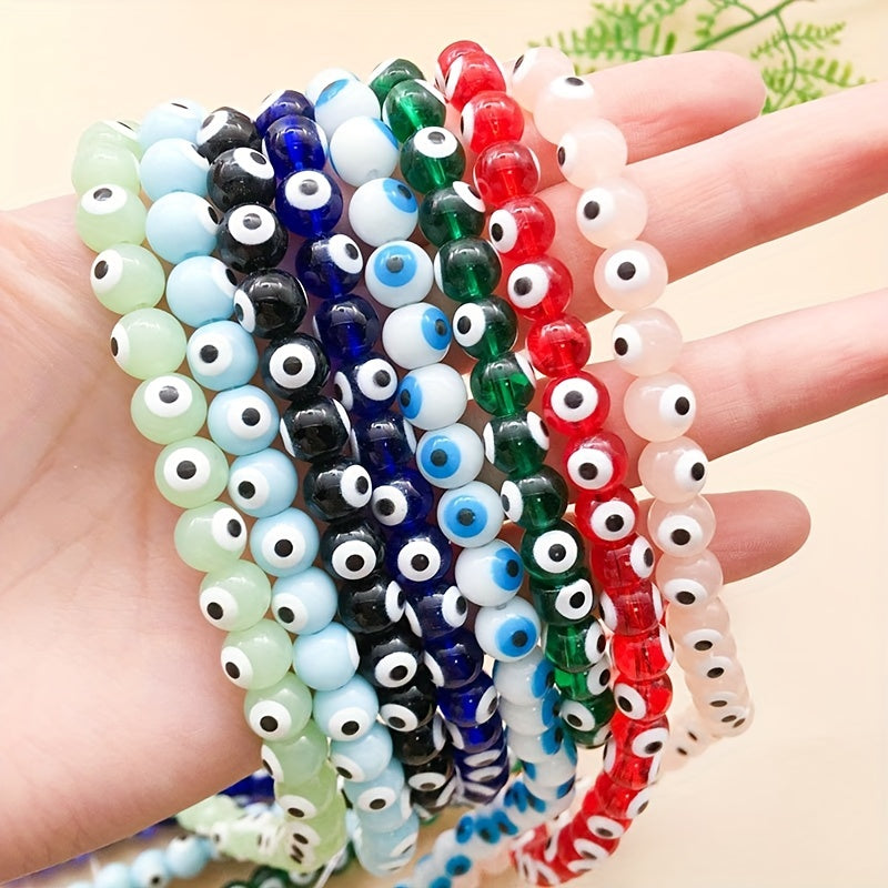 40pcs Glass Eye Beads Round Colorful Spacer Beads DIY Jewelry Making