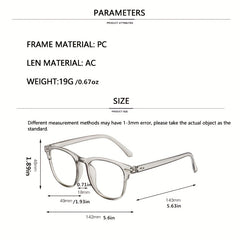 Light Blocking Eyeglasses Lens Clear Casual Eyewear Classic