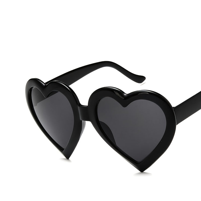 Heart Shaped Sunglasses Metal Frame Sunscreen Glasses