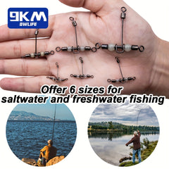 15pcs 3 Way Swivels Stainless Steel T Shape Fishing Barrel