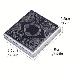 Men's 20 Pack Steel Cigarette Case, Stress Resistant, Silver Gray