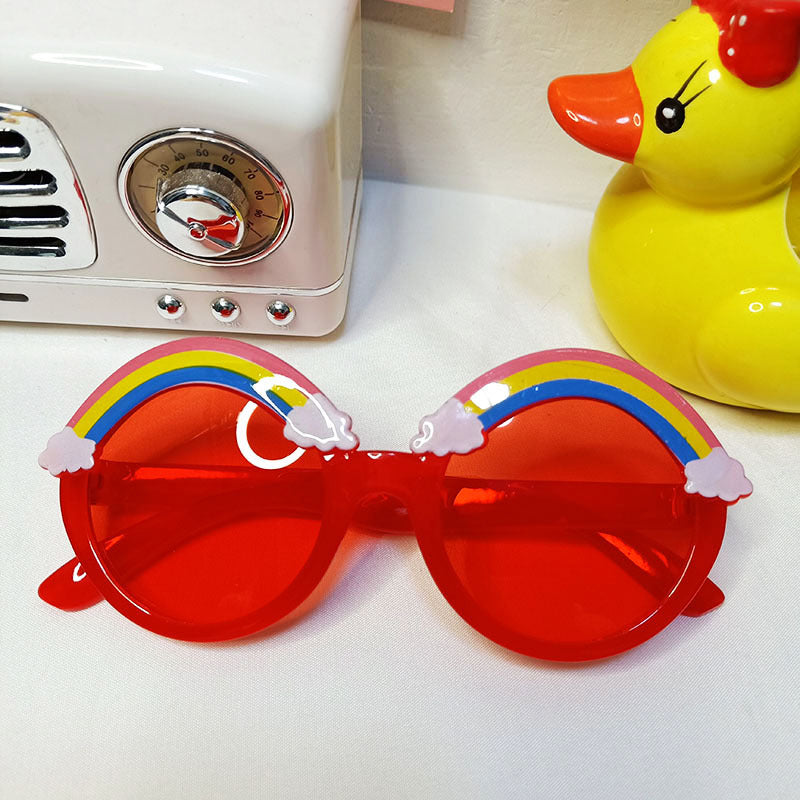 Cartoon Rainbow Frame Sunglasses Sun Protection for Kids