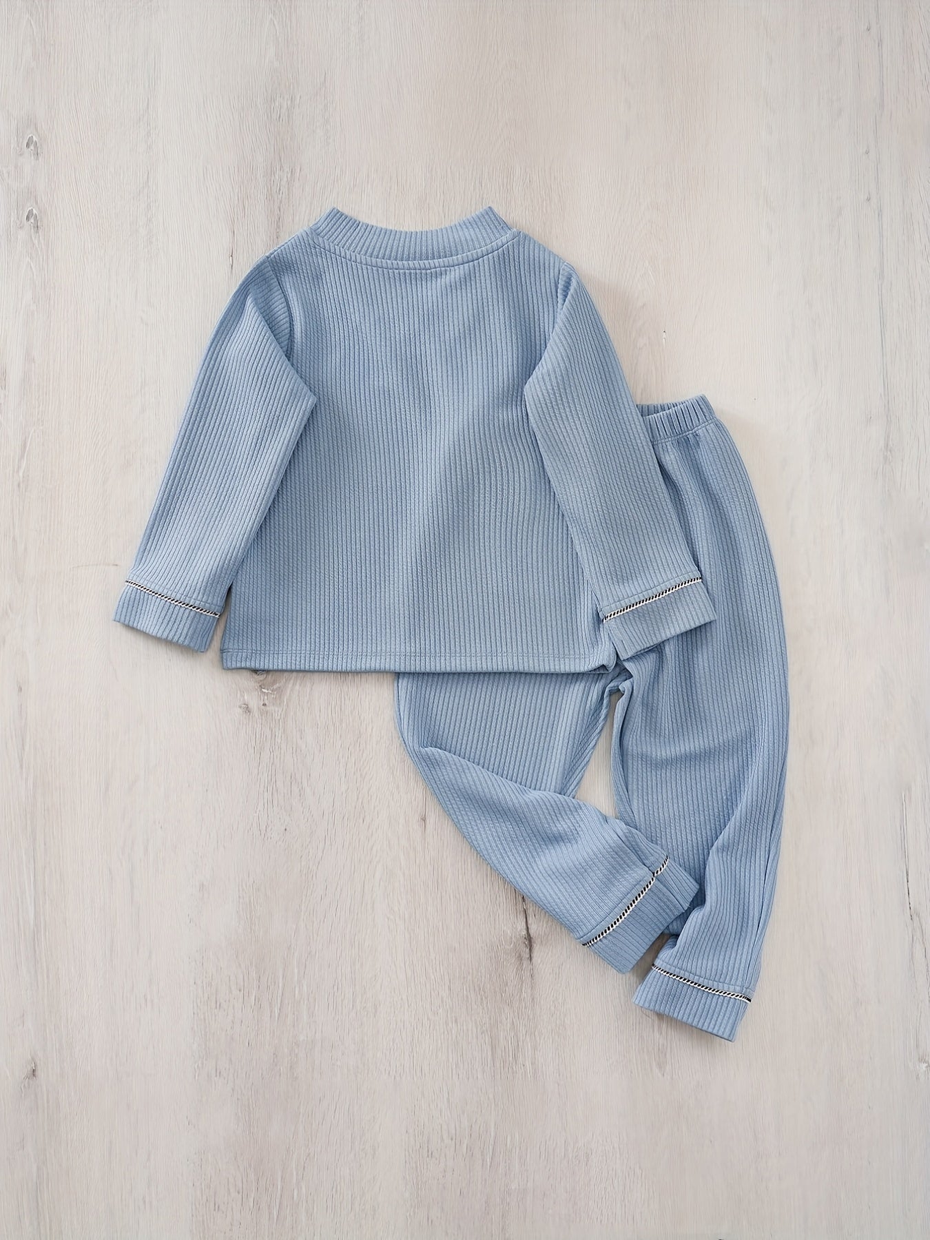 Toddler Pajama Set V Neck Pullover Top Pants Set