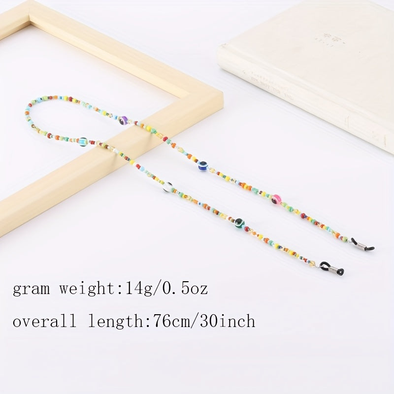 Colorful Eyeball Beaded Glasses Chain Anti-lost Decorative Chain