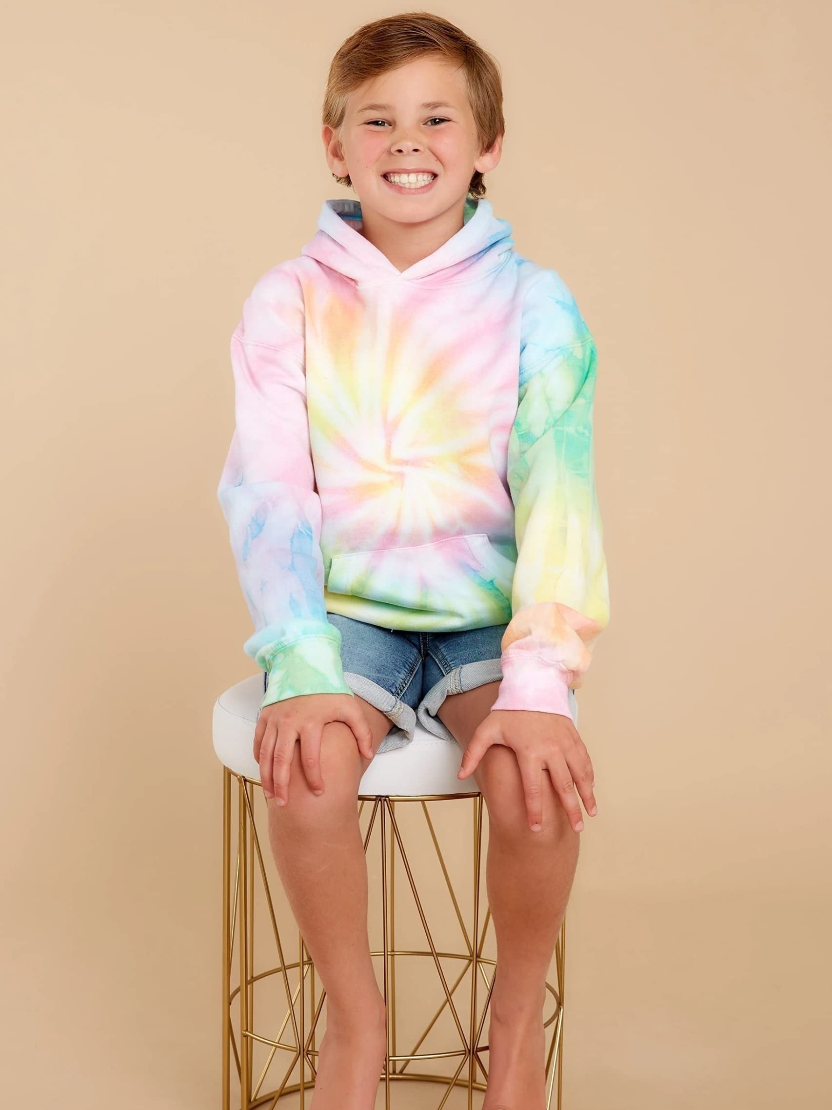 Tie Dye Print Boys Hooded Sweatshirt for Spring Fall