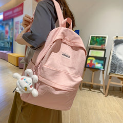 Heart Jacquard Backpack For Women Solid Rucksack Casual Travel Schoolbag