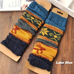 Winter Twist Snowflake Fawn Knee Socks Warm Leg Foot Covers