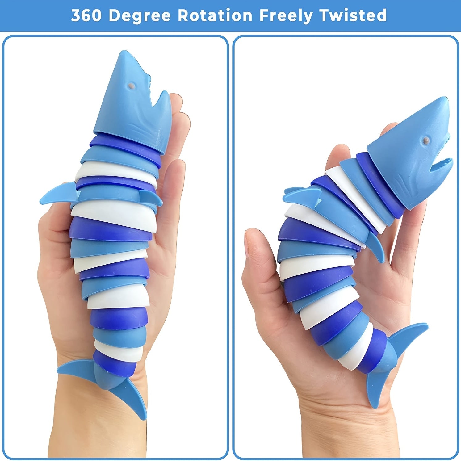 Stretch Shark Stress Reliever Fidget Slug Toy for Adults & Kids
