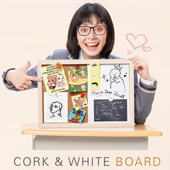 30 Magnetic Whiteboard & Cork Board Combo - Messages Drawings & More