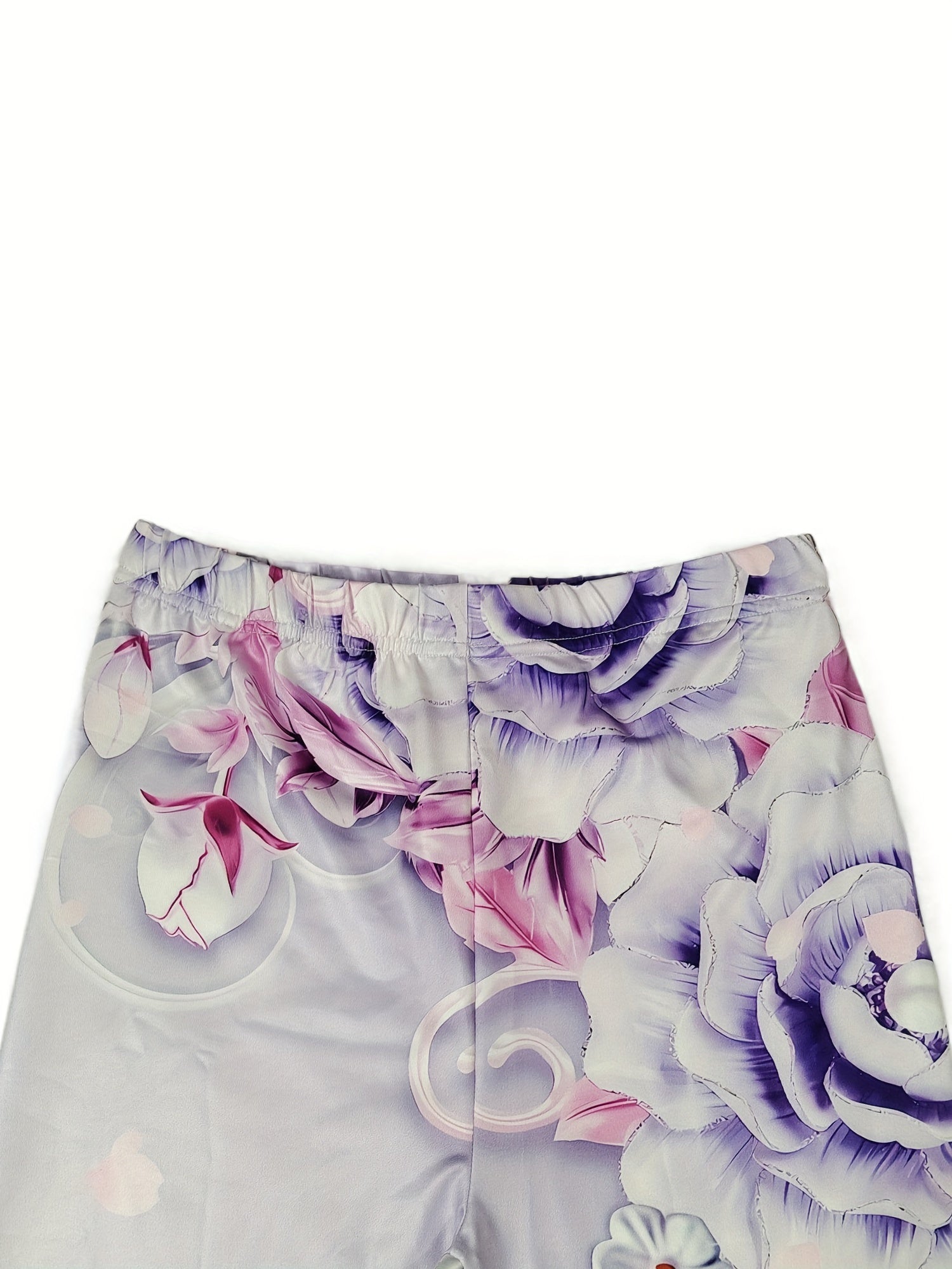 Floral Butterfly Print Skinny Leggings Women's Stretchy Leggings