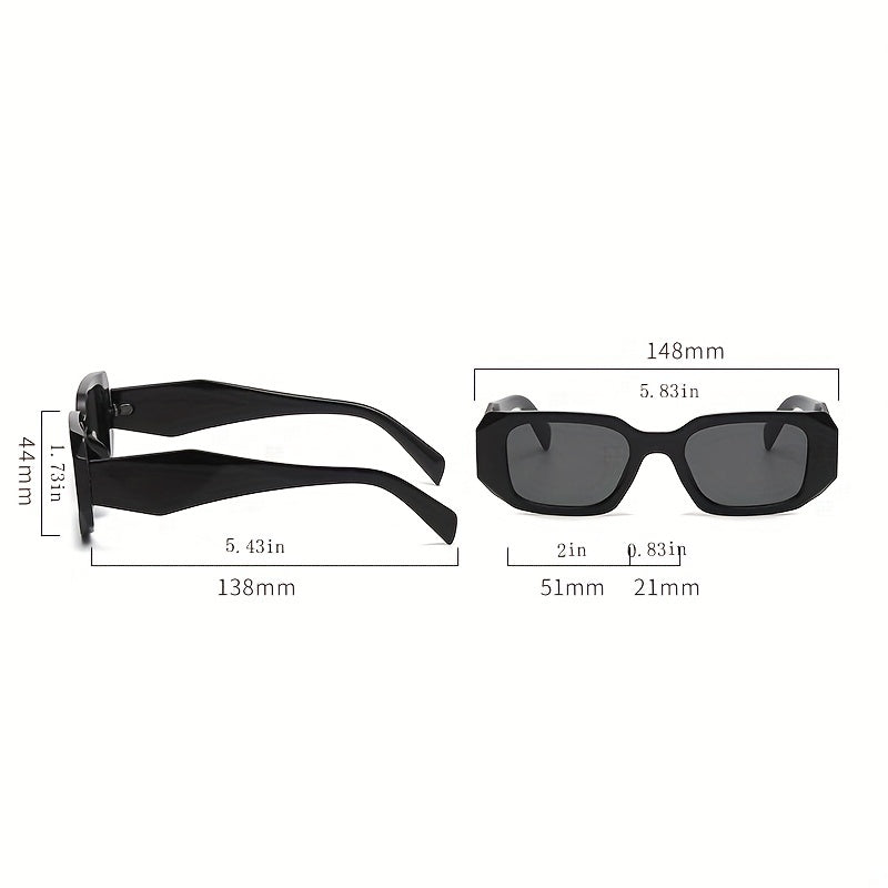 Y2K Rectangle Sunglasses Mod Anti Glare UV400