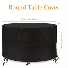 Round Garden Table Cover Waterproof Anti UV Outdoor Circular Table Cover