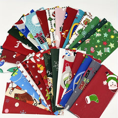 30pcs Christmas Patchwork Fabric Set, Printed Cotton for DIY Sewing Quilting