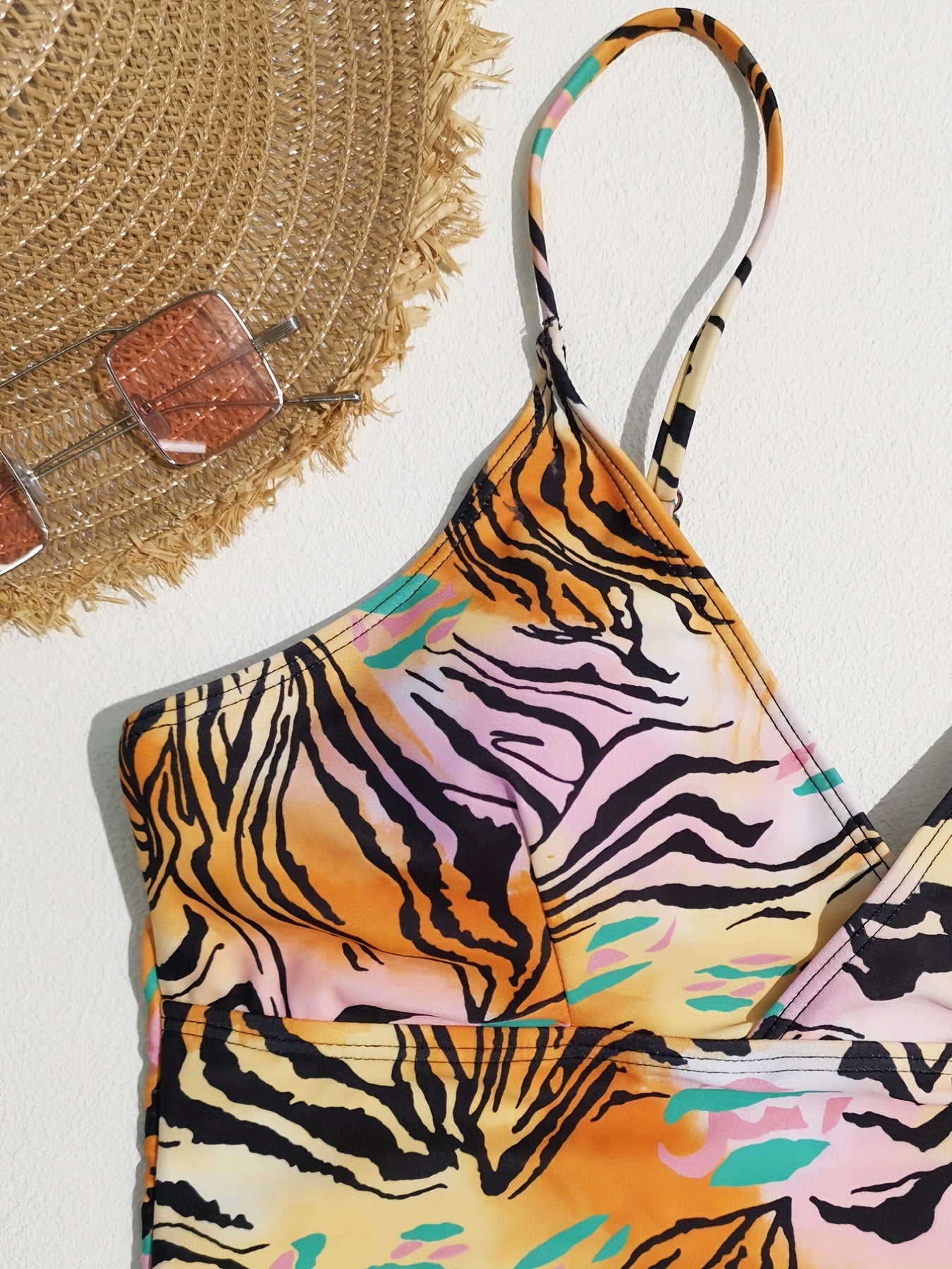  Sexy One Piece Swimsuit Women's Plus Random Print