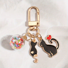 Cartoon Cat Keychain Animal Key Ring Purse Handbag Car Charm Phone Pendant Gift