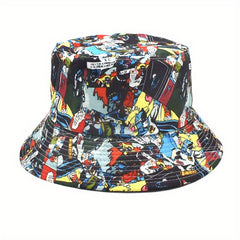 Cartoon Pattern Reversible Bucket Hat for Men and Women