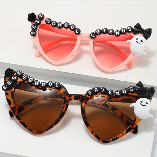 Y2K Heart Sunglasses Ghost & Flower Cosplay UV400
