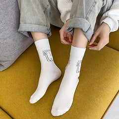 6 Pairs Alpaca Print Socks Women's Mid Tube Stockings