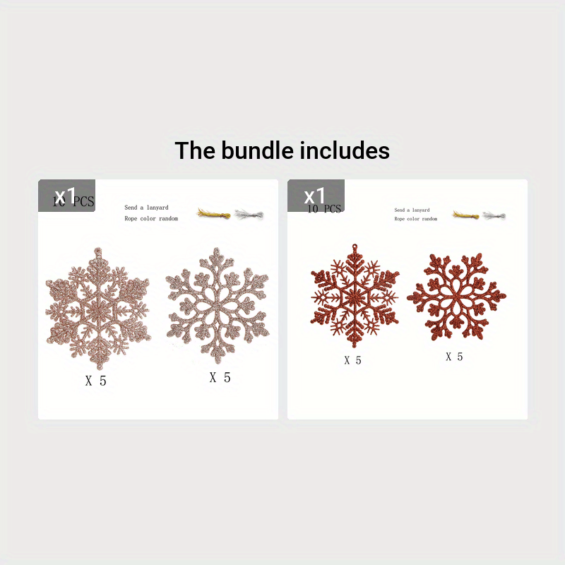 10pcs Christmas Snowflakes Tree Decor Hangings 3.9INCH