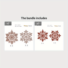 10pcs Christmas Snowflakes Tree Decor Hangings 3.9INCH