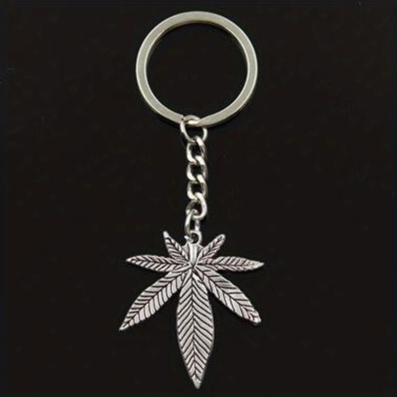 Maple Leaves Keychain Plant Key Chains Purse Bags Keyrings Key Holder Women