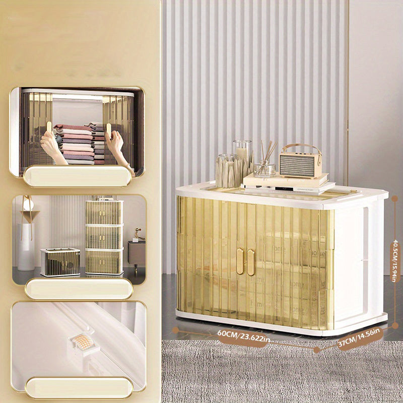 Foldable Storage Box Large Capacity Double Door Storage Bin