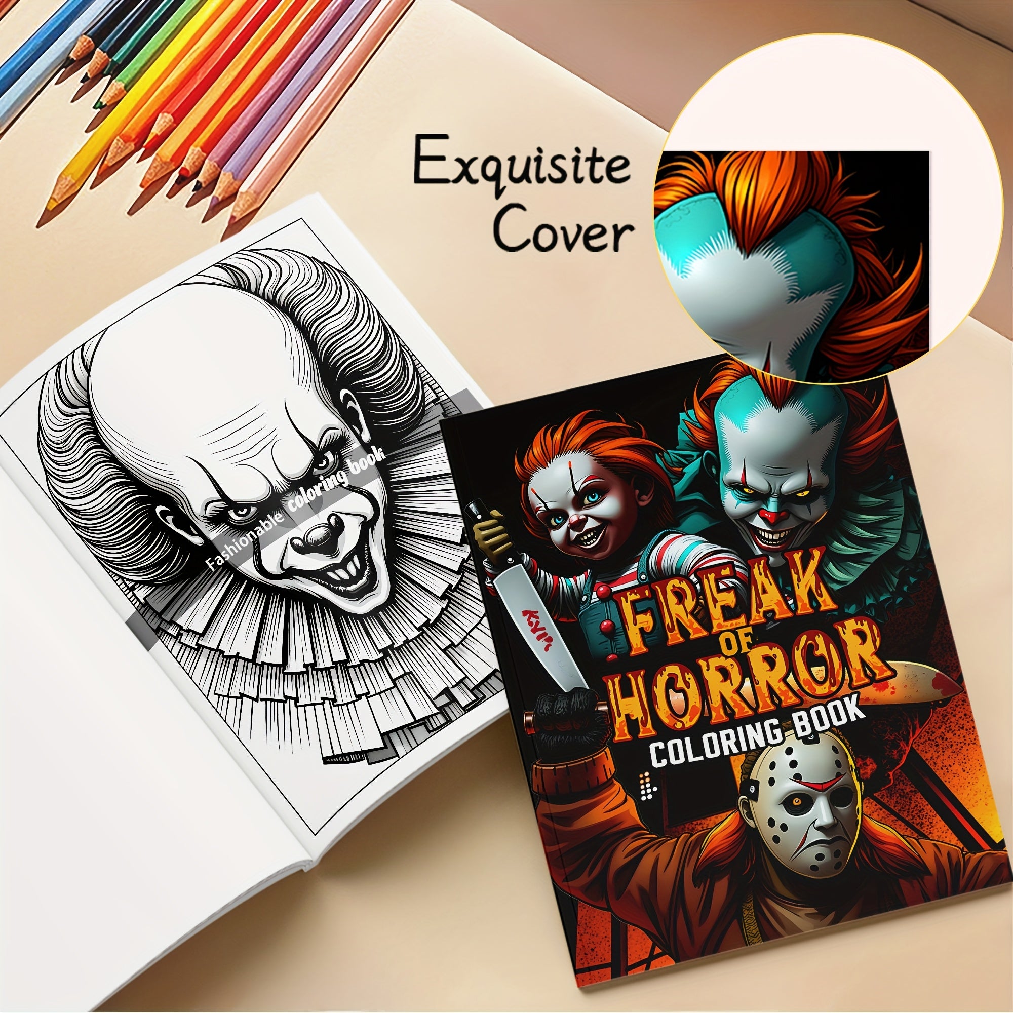 Horror Coloring Book 24 Pages Adult Drawing Boo