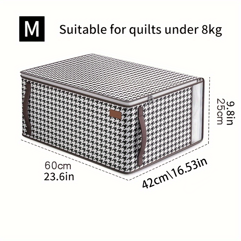 Houndstooth Storage Bag Zipper Dustproof Organizer for Closet