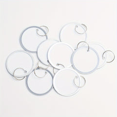 50pcs 1.57'' Metal Key Tags Round Paper Tags w/ Split Rings 40mm
