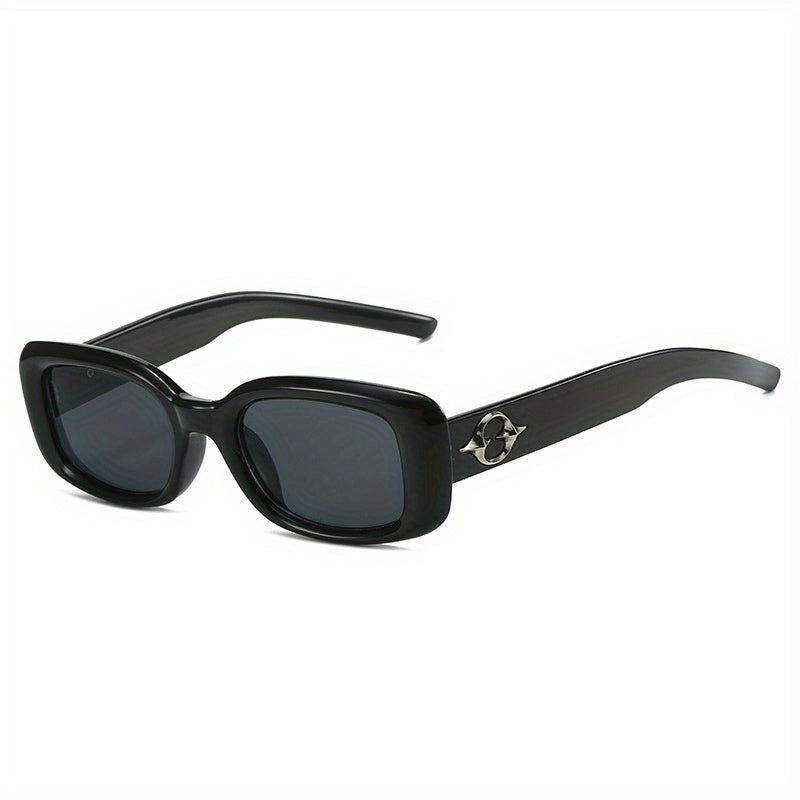 Y2K Square Sunglasses Hiphop Metal Planet Decor Beach Party Club UV400