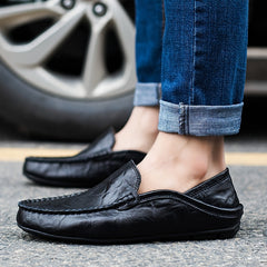 Men's Stitched Loafer Shoes Lightweight Slip-On Moccasins
