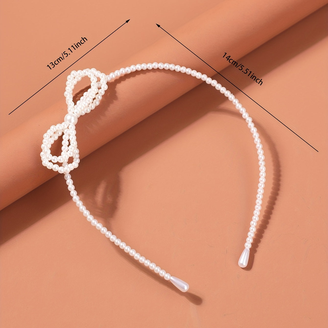 Pearl Bow Headband for Girls Skinny Sweet Princess Headdress for Women