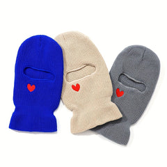Heart Embroidered Cycling Balaclava Hat