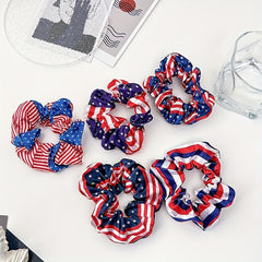 American Flag Hair Tie Elastic Scrunchie for Women Girls