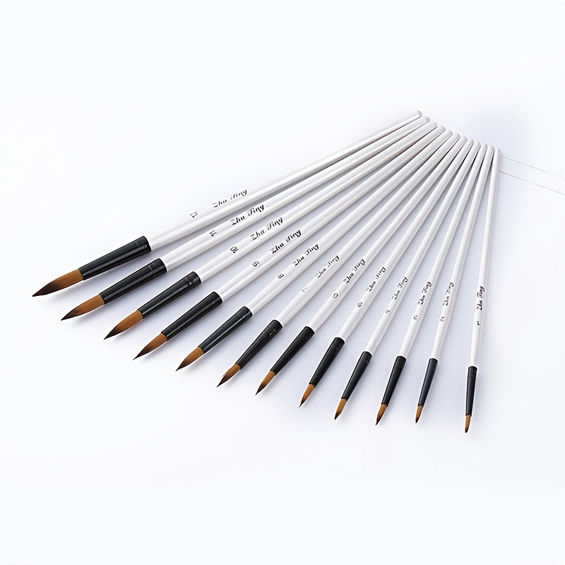 12 Pcs Watercolor Paint Brush Set DIY Acrylic Painting Art Brushes Supplies