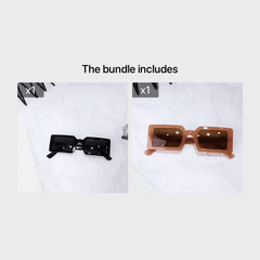 Retro Jelly Square Frame Sun Glasses Stylish Sunshade Male Female Slim