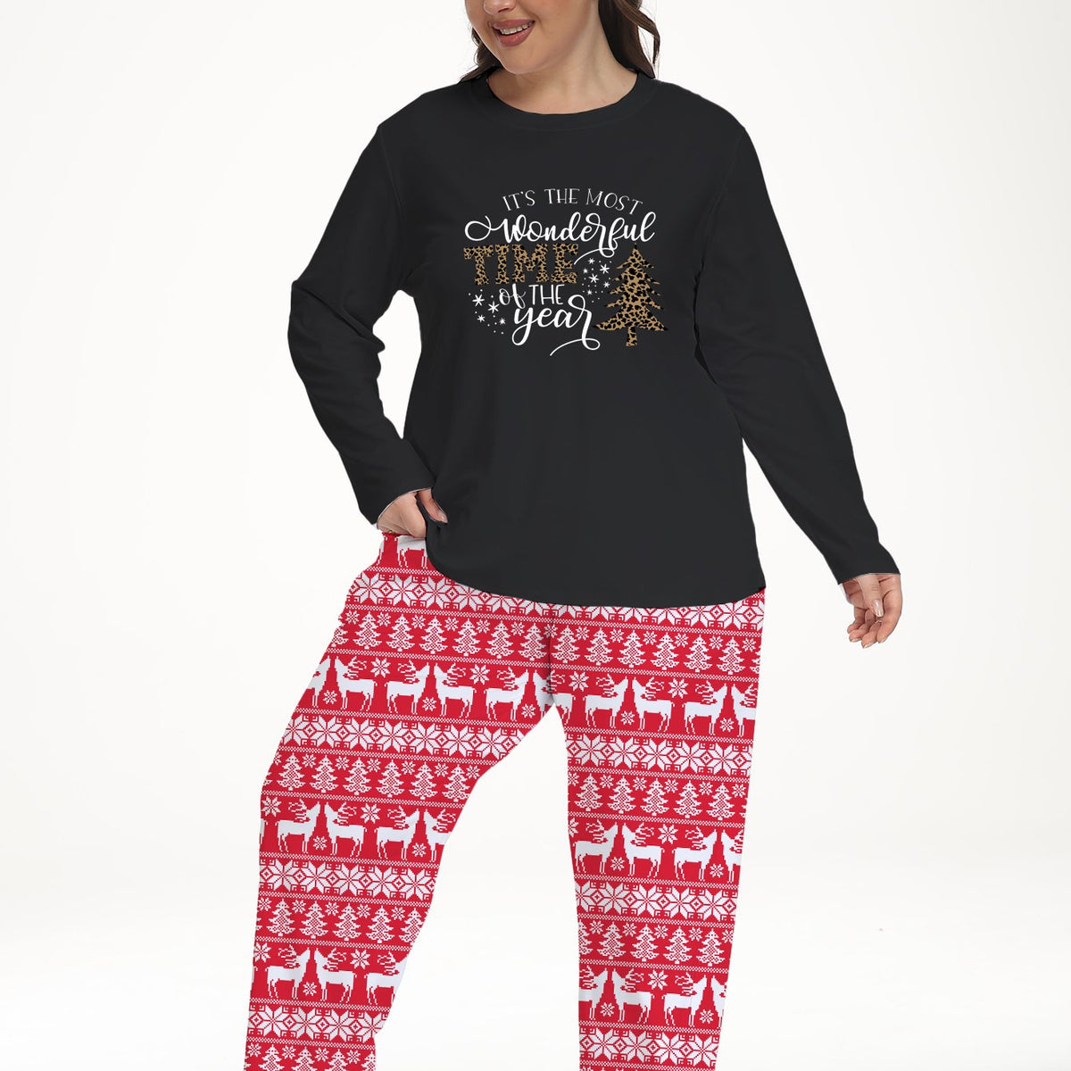  Colorblock Graphic Pajama Set