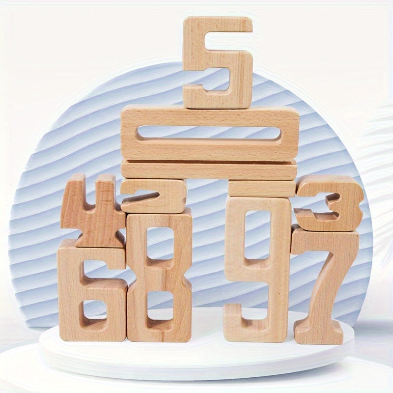 Wood Number Blocks 1-10 Math Learning Toy - Holiday Gift