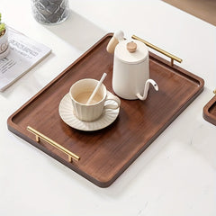 Wooden Breakfast Tray with Handle - Solid Wood Dinner Plate