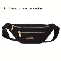 Casual Nylon Waist Bag Double Zipper Crossbody Bag Women's Fanny Pack