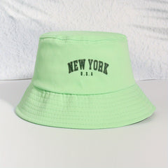 York Print Bucket Hat Unisex Lightweight Sunscreen Fisherman Cap