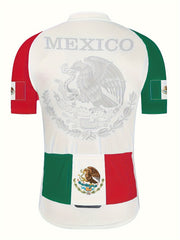 Men's Mexico Flag Cycling Jersey Short Sleeve Quick Drying Breathable