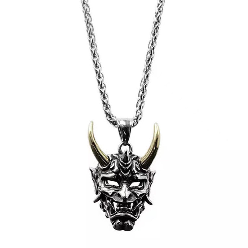 Men's Ghost Monster Mask Pendant Necklace