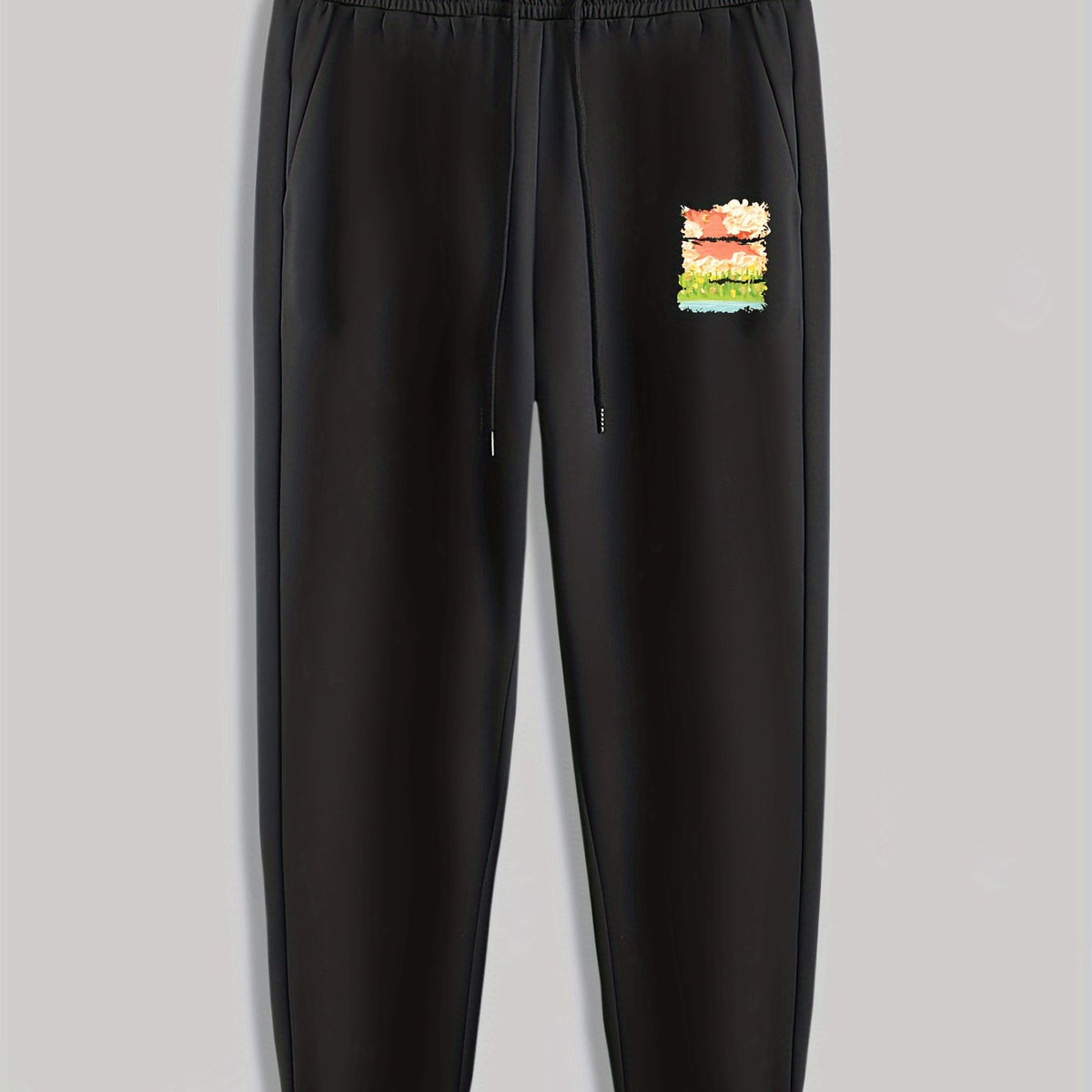 Landscape Painting Print Men's Pants Drawstring Sweatpants Casual Trousers