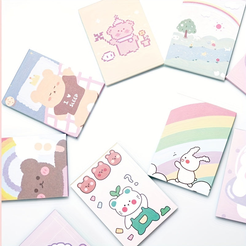 10 Mini Creative Notepad Portable Tearable Cartoon Styles